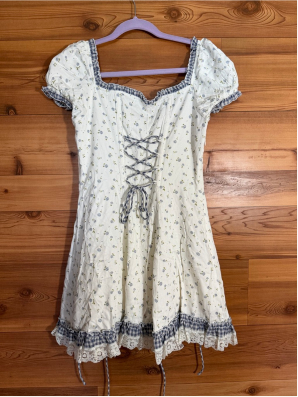 Lacemade ethereal lace coquette corset floral fairy doll mini dress - Picture 5 of 14